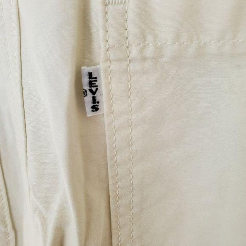 LEVI'S Utility Jumpsuit Cream Long Sleeves Collar - Picture 10 of 14